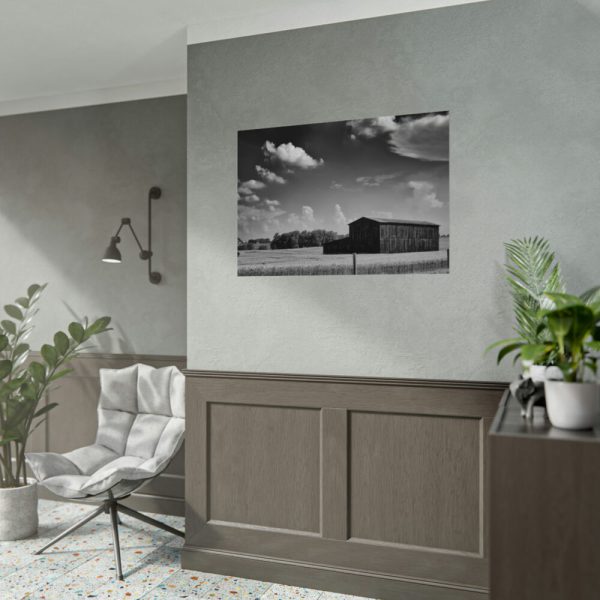 Black and White Barn Poster