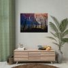 92408-1355.jpg Full Moon and Forest Night Darkness Poster