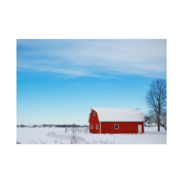 92408-1412.jpg Red Barn in the Winter Poster