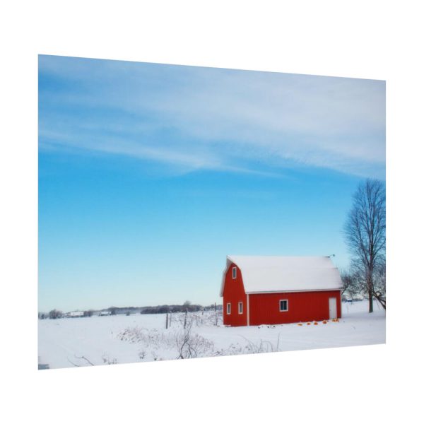 92408-1414.jpg Red Barn in the Winter Poster