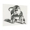 92408-174.jpg Domestic Cat on a Stool and Three Kittens by Gottfried Mind Poster