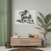 92408-175.jpg Domestic Cat on a Stool and Three Kittens by Gottfried Mind Poster