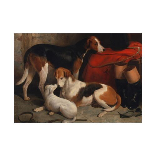 92408-24.jpg A Couple of Foxhounds with a Terrier by William Barraud Poster