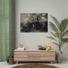 92408-240.jpg Big Elephant with Two Lion Poster