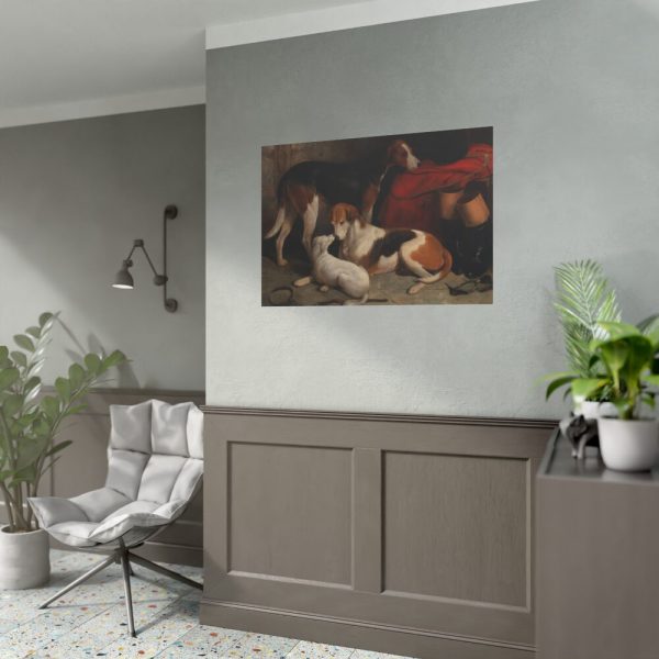 92408-26.jpg A Couple of Foxhounds with a Terrier by William Barraud Poster