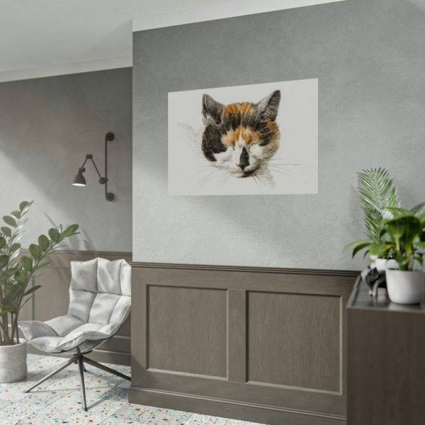92408-271.jpg Head of a Calico Cat with Closed Eyes by Jean Bernard Poster