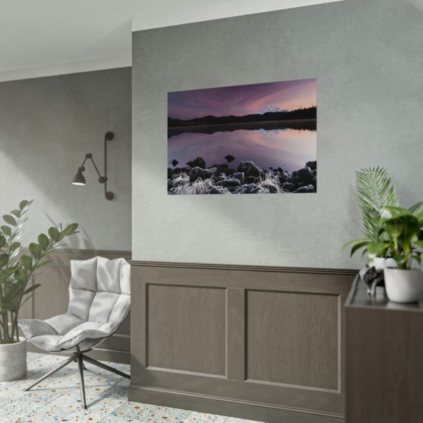 92408-446.jpg Snowy Mountains Over Lake Poster
