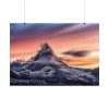 92408-448.jpg Snowcapped Mountain Peak on a Cloudy Sunrise in Matterhorn Poster