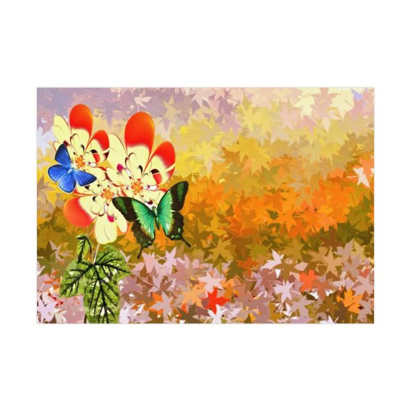 Butterflys on Flowers Background Poster
