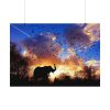 92408-498.jpg Elephants and Birds in the Nature Poster