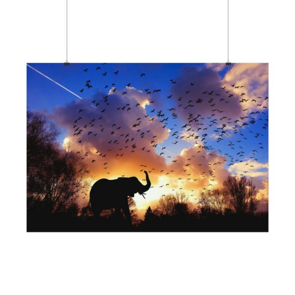 92408-498.jpg Elephants and Birds in the Nature Poster