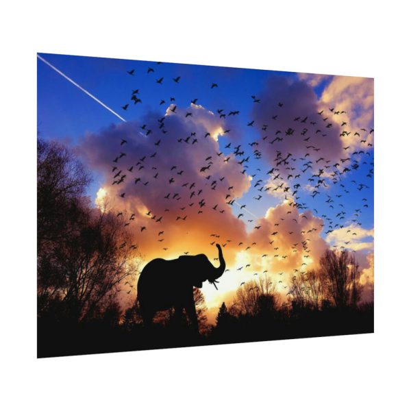92408-499.jpg Elephants and Birds in the Nature Poster