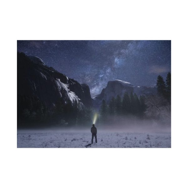 92408-507.jpg Person Facing Towards Snow Mountains Poster