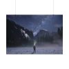 92408-508.jpg Person Facing Towards Snow Mountains Poster