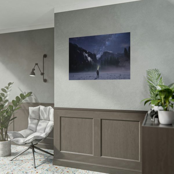 92408-511.jpg Person Facing Towards Snow Mountains Poster