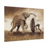 92408-529.jpg Elephant Play on the Rain with Umbrella Poster