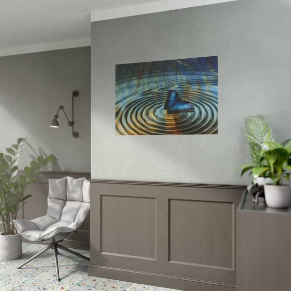 92408-53.jpg Butterfly on Collage Rings Poster