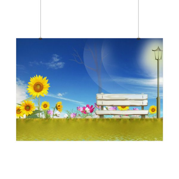 92408-588.jpg Sunflower Field With Blue Poster