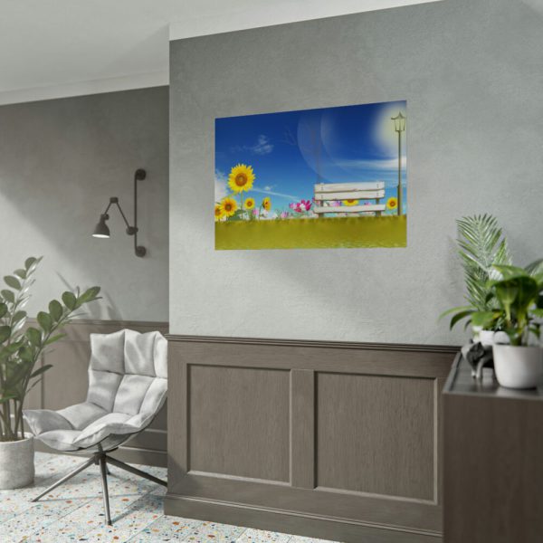 92408-591.jpg Sunflower Field With Blue Poster