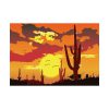 92408-702.jpg Cactus in Desert, Yellow Sky and Cow Poster