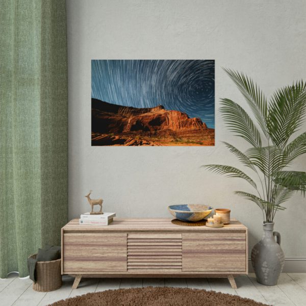 92408-785.jpg Swirling Stars in a Night Sky Over Lake Powell Poster