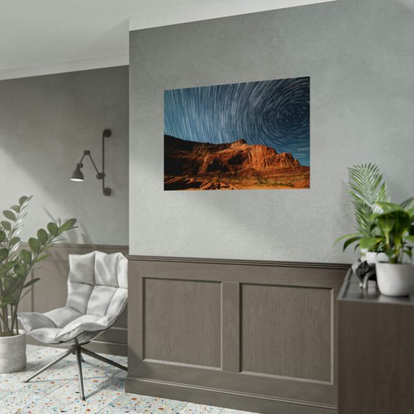 92408-786.jpg Swirling Stars in a Night Sky Over Lake Powell Poster