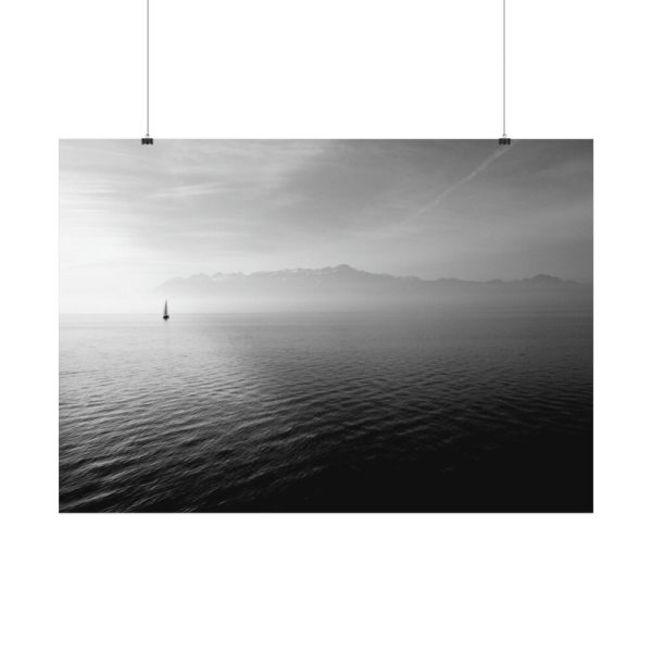 92408-848.jpg Black and White Sky and Sea Poster