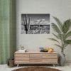92408-860.jpg Black and White Cactus in Desert Poster