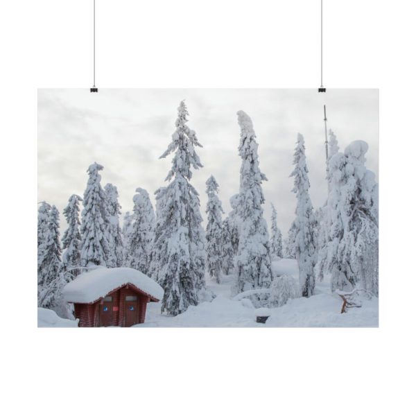 Snowfall on Trees Poster