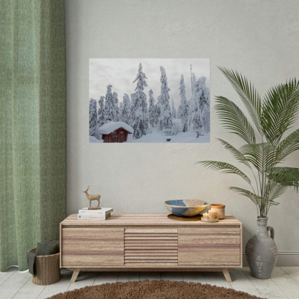 Snowfall on Trees Poster