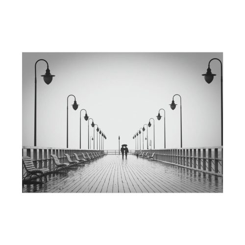 92408-947.jpg Rain on the Promenade in Black and White Poster