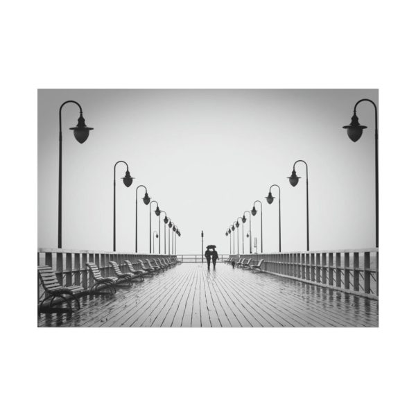 92408-947.jpg Rain on the Promenade in Black and White Poster