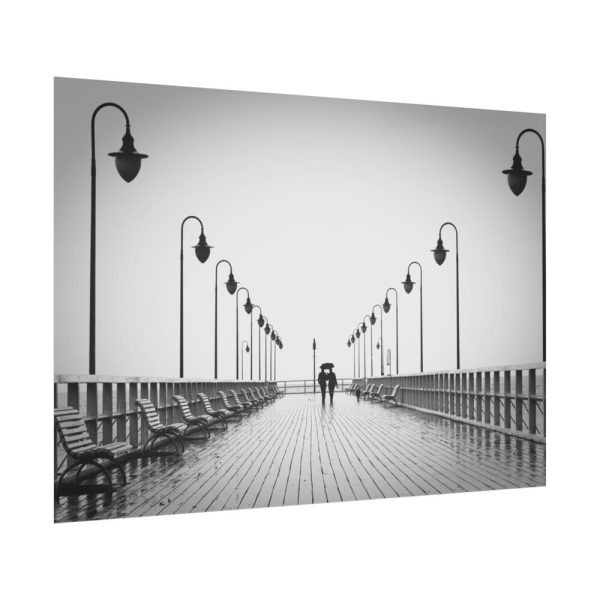 92408-949.jpg Rain on the Promenade in Black and White Poster