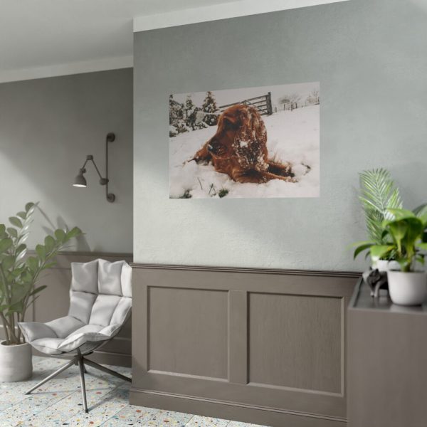 92408-98.jpg Dog Lying on Snow Poster