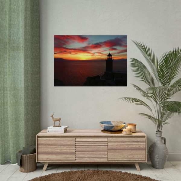 92409-1000.jpg Lighthouse and Red Sky in the Morning Poster