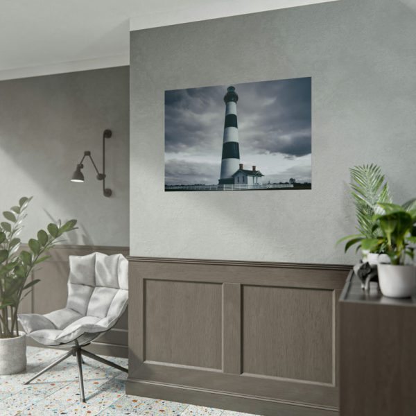 Lighthouse With Black Sky Poster