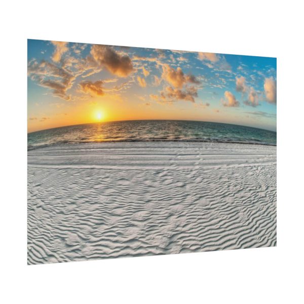 92409-1029.jpg Wind Rippled White Sand Beachline at Sunset Poster