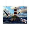 Lighthouse and Seagulls Poster
