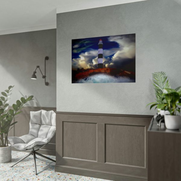 92409-1166.jpg Lighthouse Sea Water Illustration Poster