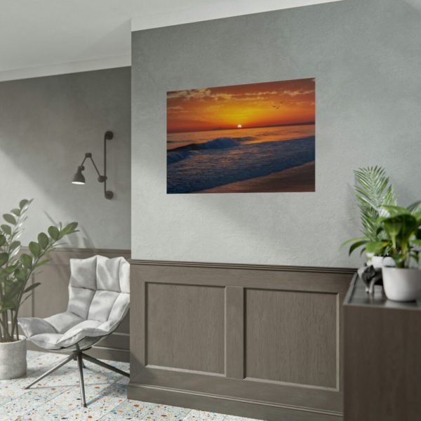 92409-1171.jpg Sunrise, Ocean and Wave Poster