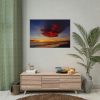 Red Sky at Morning with Ocean Poster
