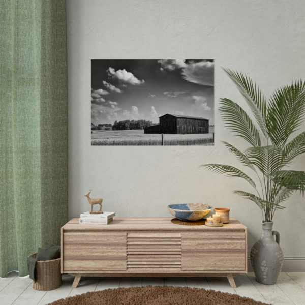 Black and White Barn Poster