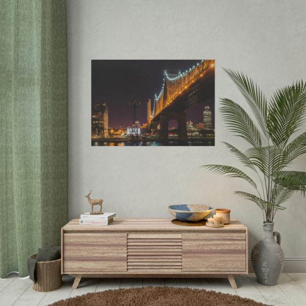 92409-1290.jpg A Well-lit Bridge at Nightfall Across the Waters Poster