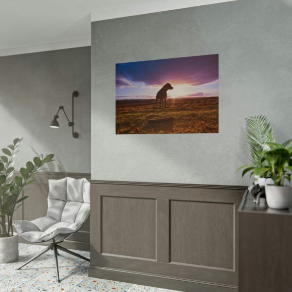 92409-136.jpg Free Dog at Sunset Poster