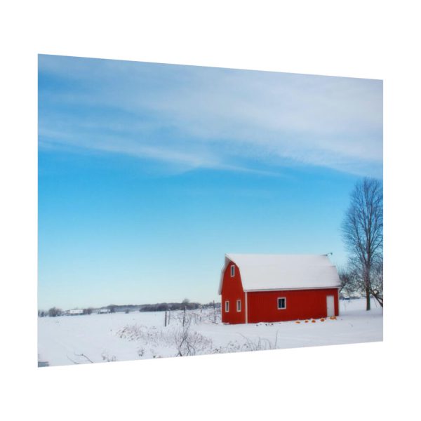 92409-1404.jpg Red Barn in the Winter Poster