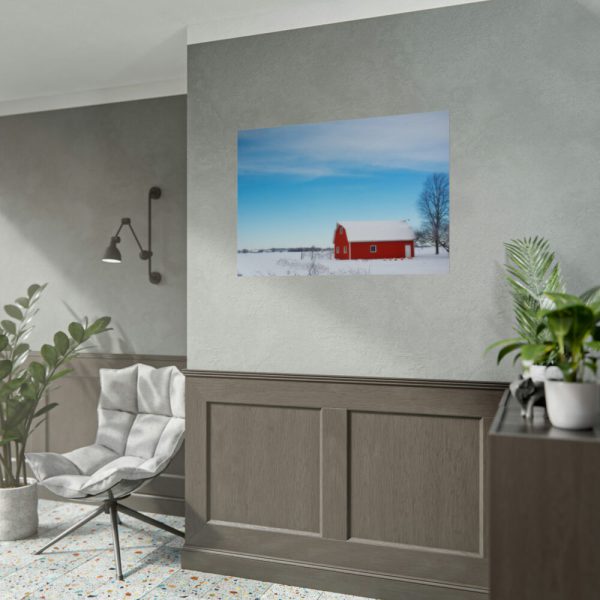 92409-1406.jpg Red Barn in the Winter Poster