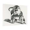 92409-174.jpg Domestic Cat on a Stool and Three Kittens by Gottfried Mind Poster