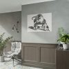 92409-176.jpg Domestic Cat on a Stool and Three Kittens by Gottfried Mind Poster