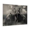 92409-239.jpg Big Elephant with Two Lion Poster