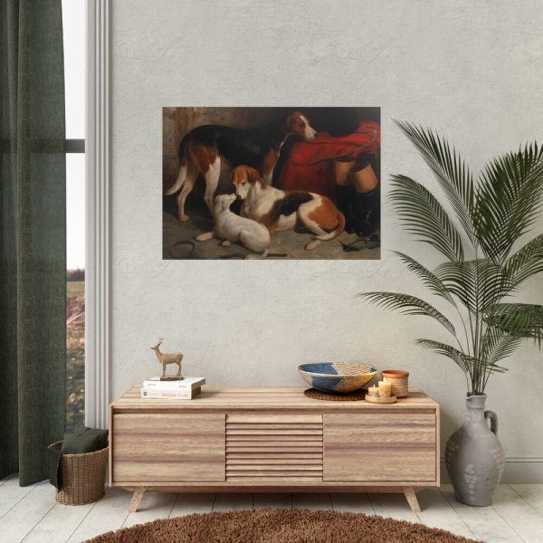 92409-25.jpg A Couple of Foxhounds with a Terrier by William Barraud Poster